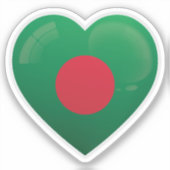 Bangladesh Love Flag Sticker (Voorkant)