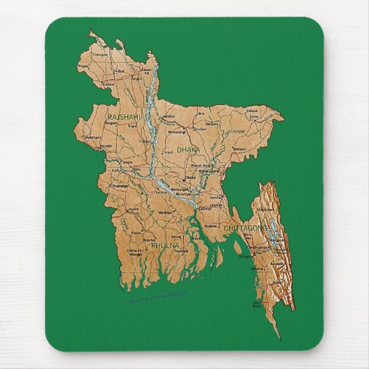 Bangladesh Map Mousepad Muismat (Voorkant)