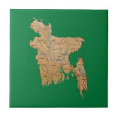 Bangladesh Map Tile Tegeltje (Voorkant)