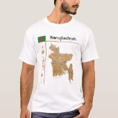 Bangladesh Map + vlag + titel T-shirt (Voorkant)