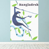 Bangladesh Monkey  vakantie poster Canvas Afdruk (Insitu (Houten vloer))