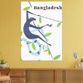 Bangladesh Monkey  vakantie poster Canvas Afdruk (Insitu (Woonkamer))