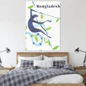 Bangladesh Monkey  vakantie poster Canvas Afdruk (Insitu (Slaapkamer))