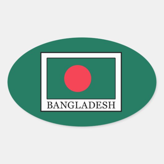 Bangladesh Ovale Sticker (Voorkant)