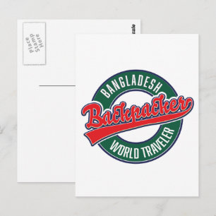 Bangladesh rugzaktoerist wereldreiziger briefkaart