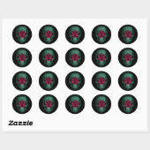 Bangladesh Skull en Rozen vlag Ronde Sticker (Vel)