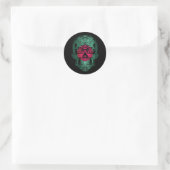 Bangladesh Skull en Rozen vlag Ronde Sticker (Tas)