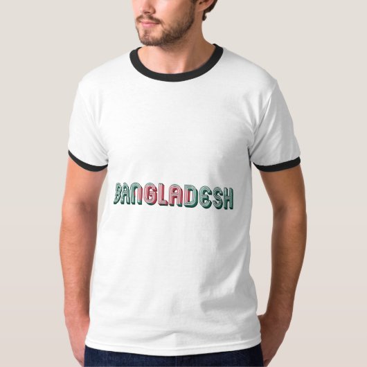 Bangladesh South Asia Typografie-vlagkleuren T-shirt (Voorkant)