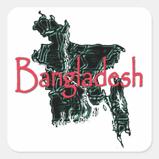 Bangladesh Vierkante Sticker (Voorkant)