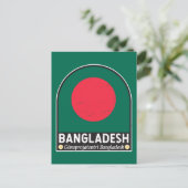 Bangladesh vlag Embleem Onderdruk Vintage Briefkaart (Staand voorkant)