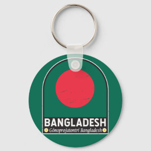 Bangladesh vlag Embleem Onderdruk Vintage Sleutelhanger