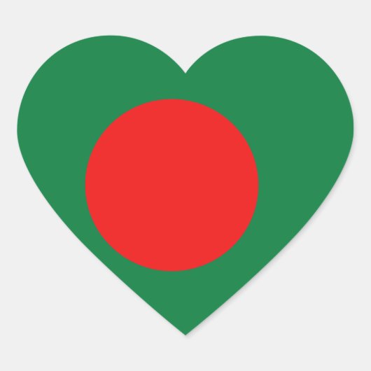 Bangladesh Vlag Hart Sticker (Voorkant)
