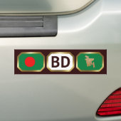 Bangladesh Vlag Land Code Bumpersticker (Op auto)