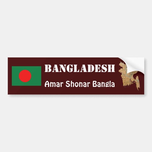 Bangladesh vlag + Map Bumpersticker (Voorkant)