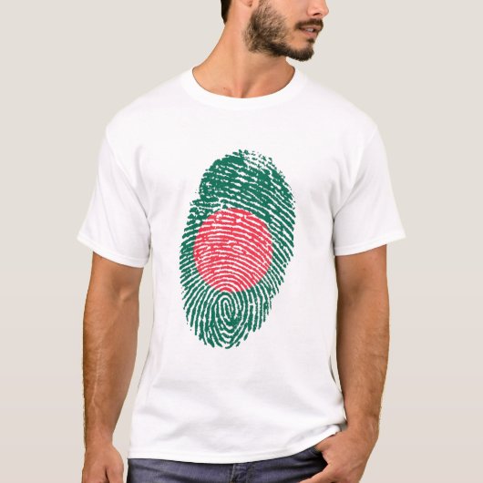 Bangladesh vlag Vingerprint land Pride T-shirt (Voorkant)