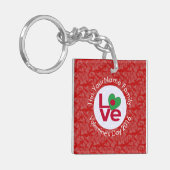 Bangladeshese Vlag Hart LIEFDE Rood Gepersonalisee Sleutelhanger (Voorkant Links)