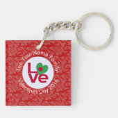 Bangladeshese Vlag Hart LIEFDE Rood Gepersonalisee Sleutelhanger (Achterkant)