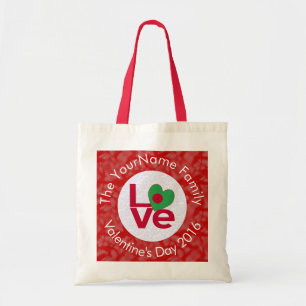 Bangladeshese Vlag Rode Letters LOVE Wit op Rood Tote Bag