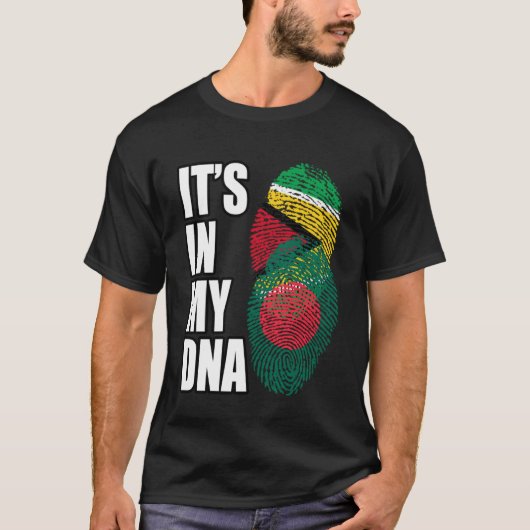 Bangladeshi en Guyanees mengen DNA-vlaggenerfgoed T-shirt (Voorkant)