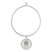 Bangle Bracelet met Tribal Shield Charm