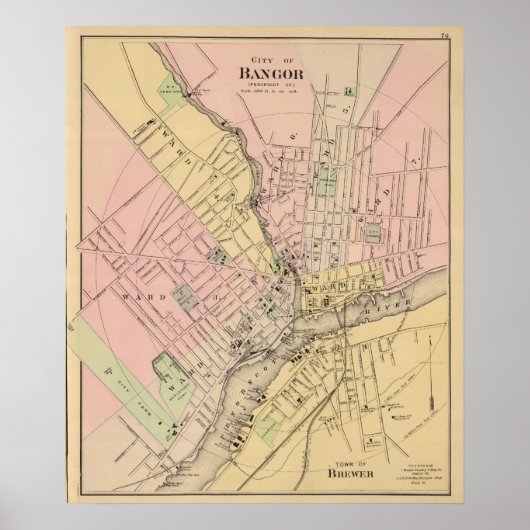 Bangor, Brewer, Maine Poster (Voorkant)