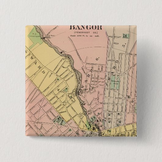 Bangor, Brewer Vierkante Button 5,1 Cm (Voorkant)