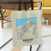 Bangor, Gwynedd City Map Tote Bag