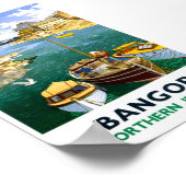 Bangor Ierland Oude Reisposter Gerestaureerd Poster (Hoek)