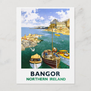 Bangor Ierland Vintage Reisposter Gerestaureerd Briefkaart