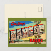 Bangor Maine Greetings Postcard Briefkaart (Voorkant / Achterkant)