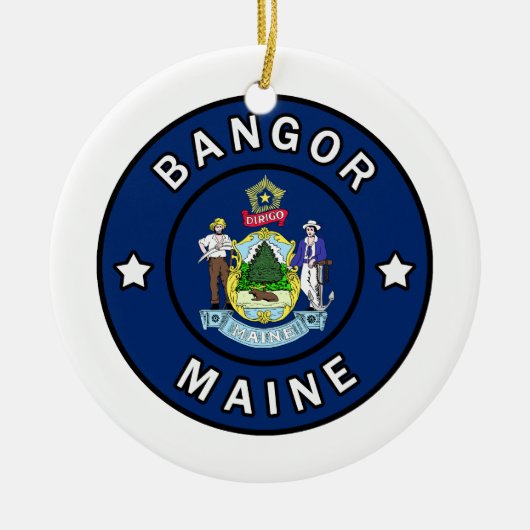 Bangor Maine Keramisch Ornament (Voorkant)