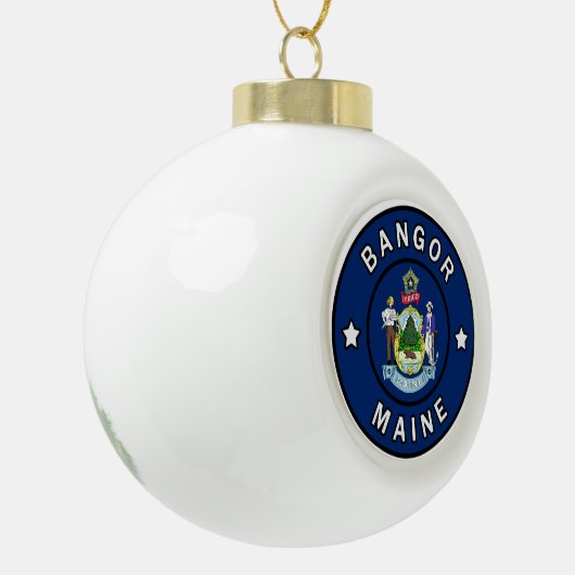 Bangor Maine Keramische Bal Ornament (Links)