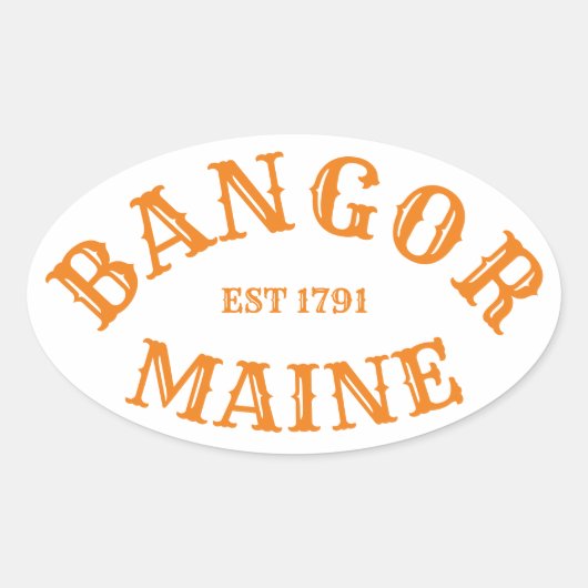 Bangor, Maine Oval Sticker (Voorkant)