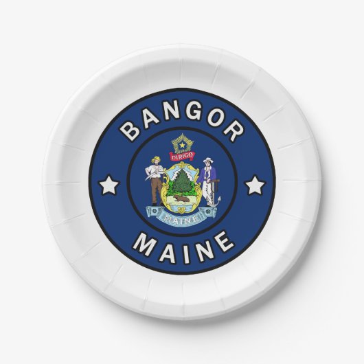 Bangor Maine Papieren Bordje (Voorkant)