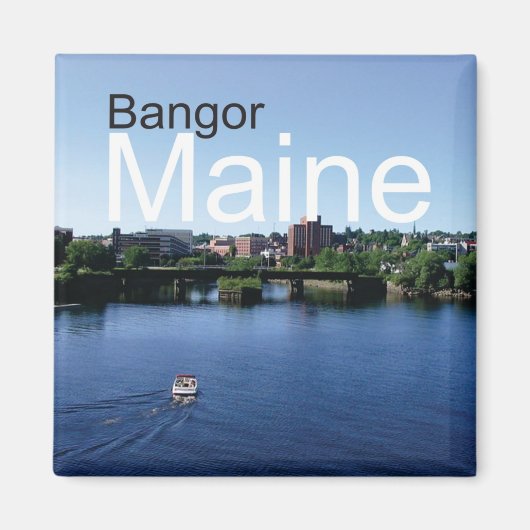Bangor Maine Reizen Souvenir Koelkast Magnet (Voorkant)