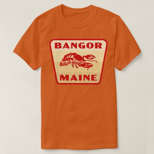Bangor Maine Retro Badge Tan T-shirt (Design voorkant)