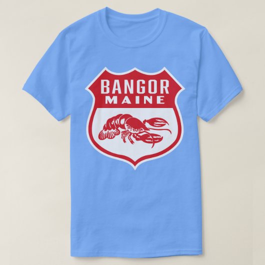 Bangor Maine Retro Shield Rood T-shirt (Design voorkant)