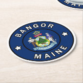Bangor Maine Ronde Kartonnen Onderzetter (Gebogen)