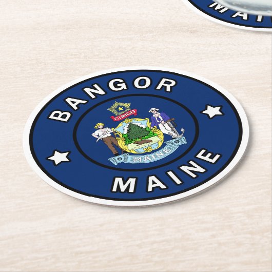 Bangor Maine Ronde Kartonnen Onderzetter (Gebogen)