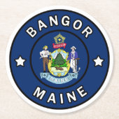 Bangor Maine Ronde Kartonnen Onderzetter (Voorkant)