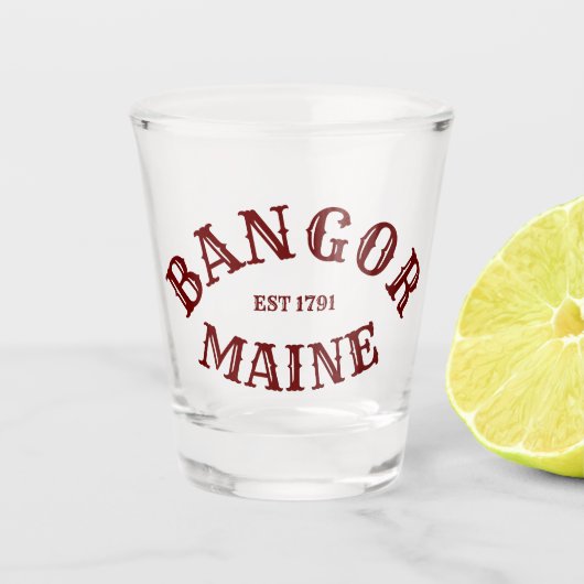 Bangor, Maine Shot Glass Glas (Voorkant)