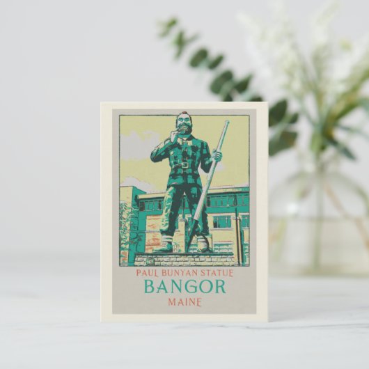 Bangor Maine USA, Paul Bunyan Statue Briefkaart (Staand voorkant)