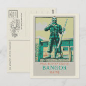 Bangor Maine USA, Paul Bunyan Statue Briefkaart (Voorkant / Achterkant)