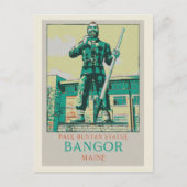 Bangor Maine USA, Paul Bunyan Statue Briefkaart (Voorkant)