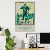 Bangor Maine USA, Paul Bunyan Statue Poster (Thuiskantoor)