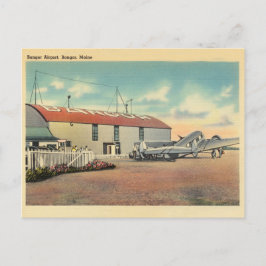 Bangor, Maine Vintage Airport and Airplane Briefkaart