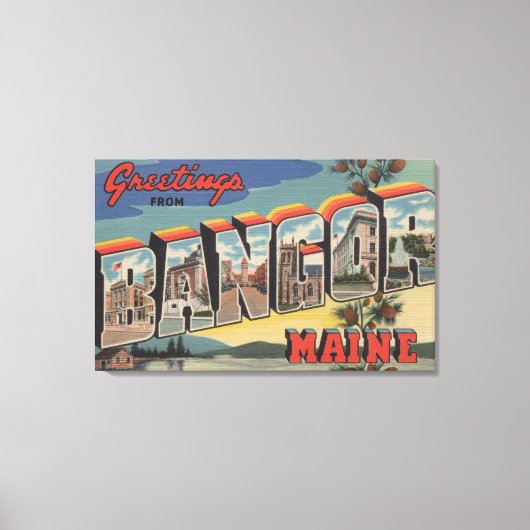 Bangor, MaineLarge Letter ScenesBangor, ME Canvas Afdruk (Voorkant)