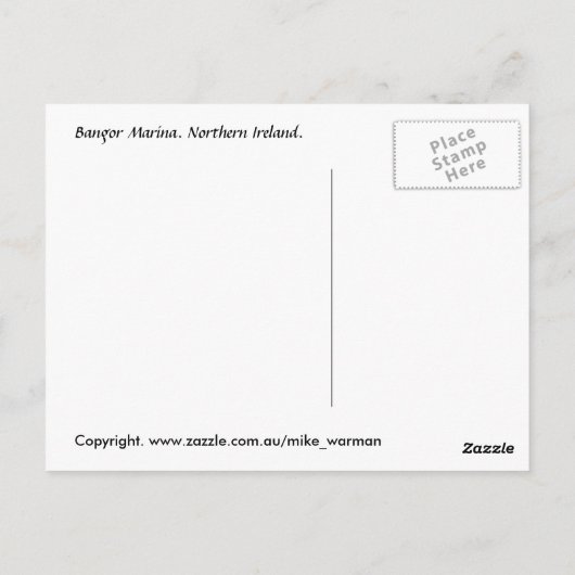 Bangor Marina Briefkaart (Achterkant)