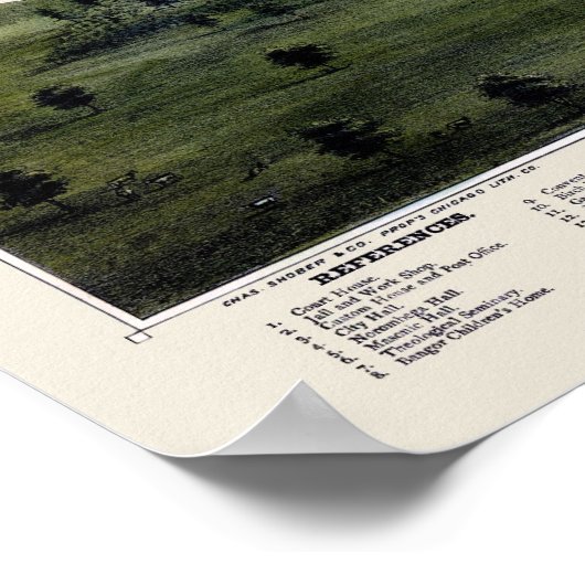 Bangor, ME Panorama Map - 1875 Poster (Hoek)