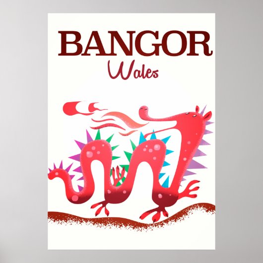 Bangor Wales Draak poster (Voorkant)